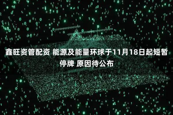 鑫旺资管配资 能源及能量环球于11月18日起短暂停牌 原因待公布